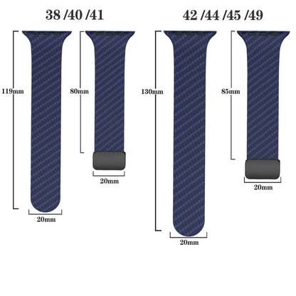 Rynx | For Apple Watch 42mm Carbon Fiber Magnetic Black Buckle Watch Band (Royal Blue Light Blue)