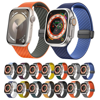 Rynx | For Apple Watch Series 4 40 mm Carbon Fiber Magnetic Black Buckle Watch Band (Purple Green)