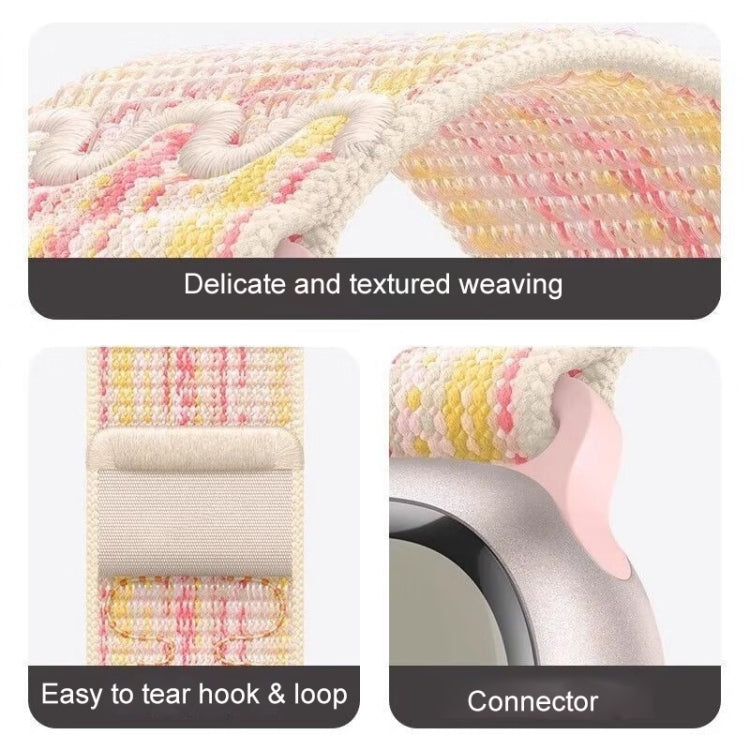 Rynx | For Apple Watch Series 8 45mm Loop Nylon Watch Band (Starlight Yellow Pink)