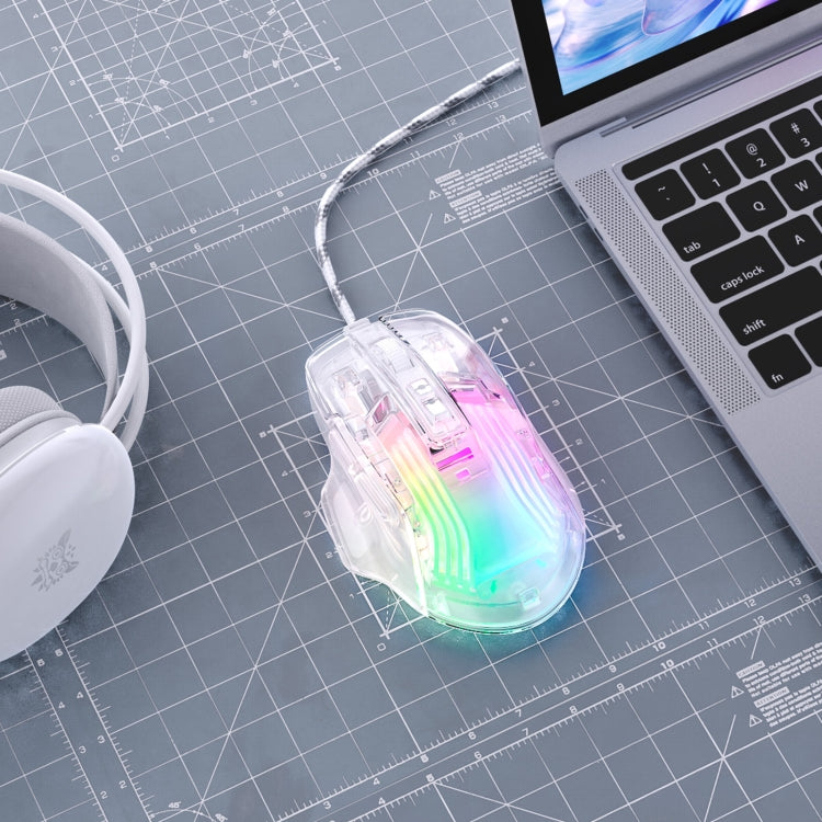 Rynx | ONIKUMA CW923 RGB Lighting Wired Mouse (Transparent)