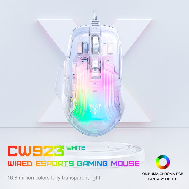 Rynx | ONIKUMA CW923 RGB Lighting Wired Mouse (Transparent)