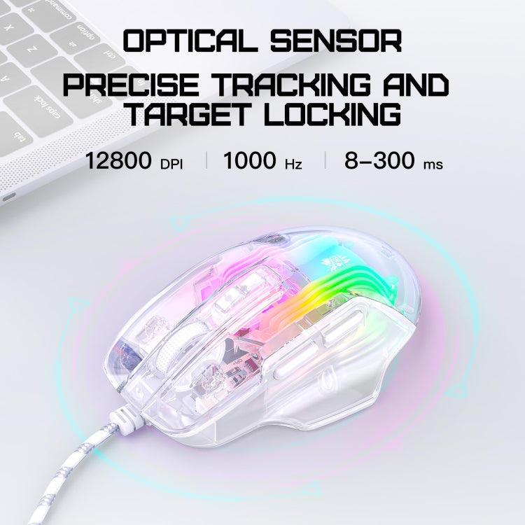 Rynx | ONIKUMA CW923 RGB Lighting Wired Mouse (Transparent)