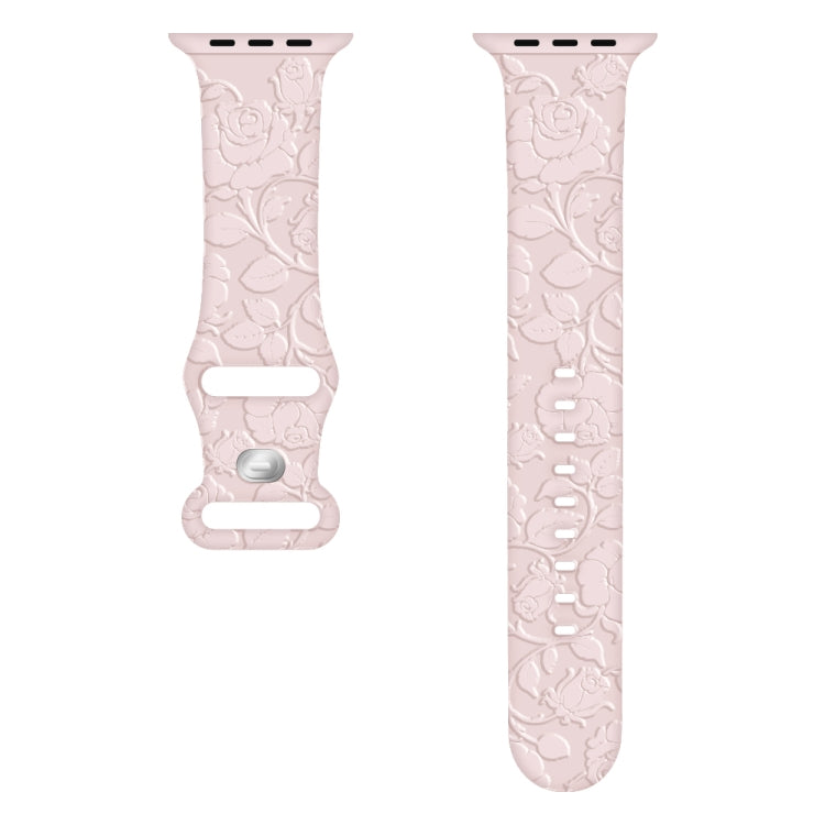Rynx | For Apple Watch Series 6 44 mm Pink Embossed Silicone Strap (Pink)