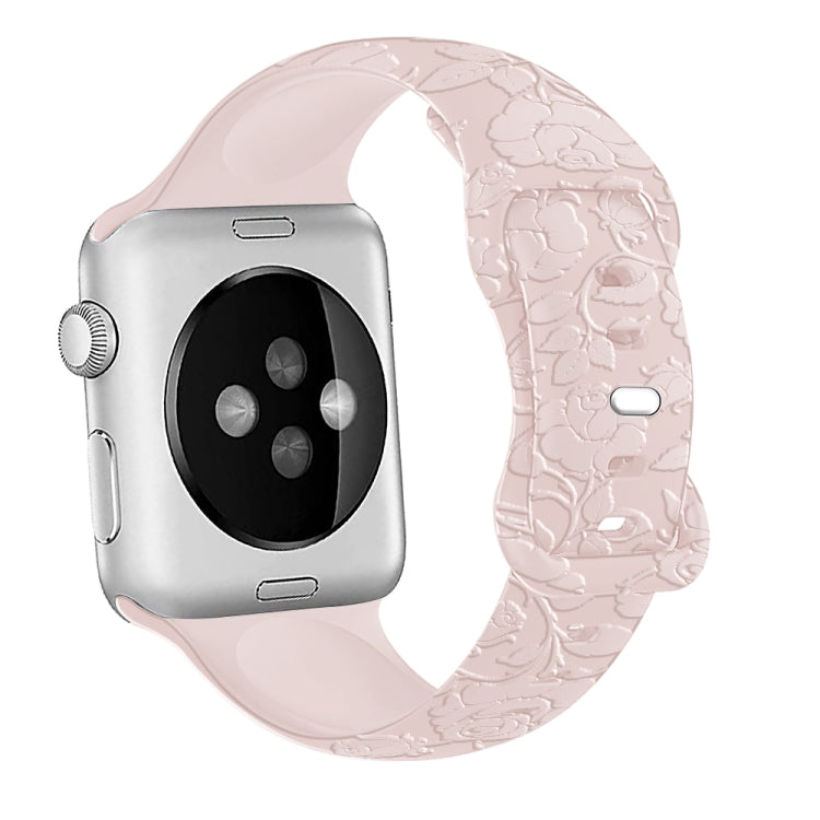 Rynx | For Apple Watch Series 6 44 mm Pink Embossed Silicone Strap (Pink)
