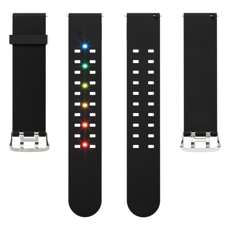 Rynx | For Apple Watch Series 9 45mm Bright Colorful Light Silicone Strap (Black)