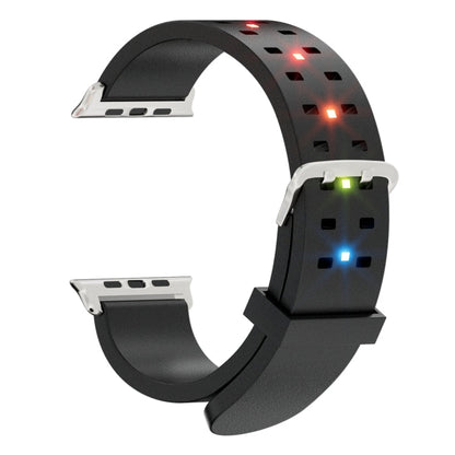 Rynx | For Apple Watch Series 9 45mm Bright Colorful Light Silicone Strap (Black)