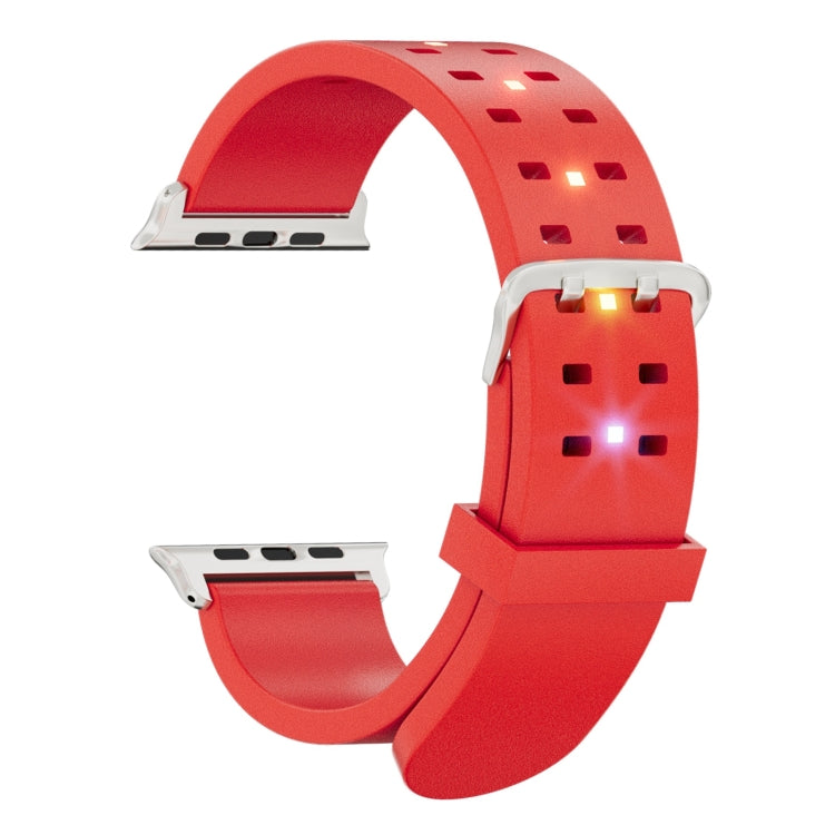 Rynx | For Apple Watch Series 9 45mm Bright Colorful Light Silicone Band (Red)