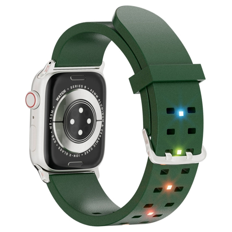Rynx | For Apple Watch Series 4 40mm Bright Colorful Light Silicone Watch Band (Green)