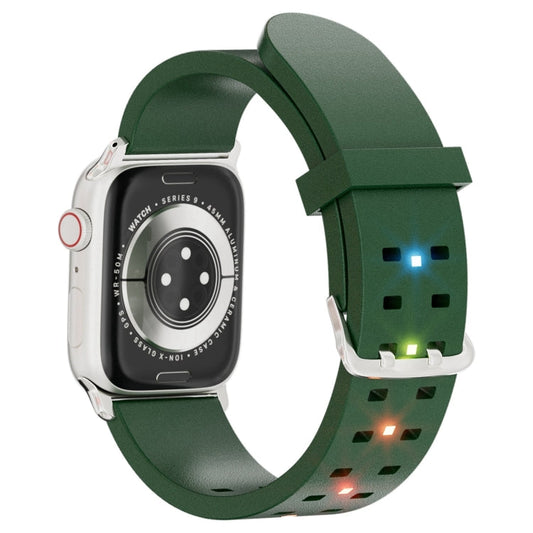 Rynx | For Apple Watch Series 4 40mm Bright Colorful Light Silicone Watch Band (Green)