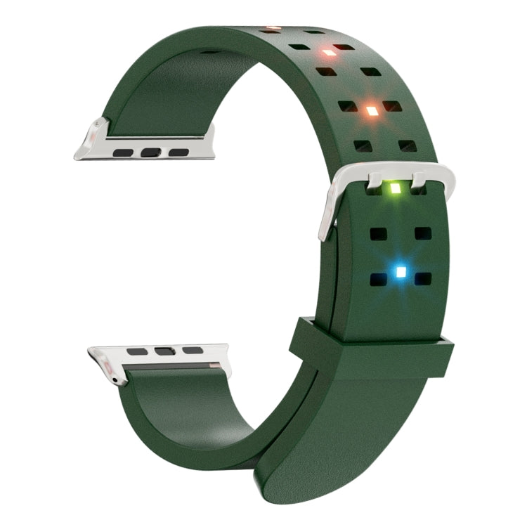 Rynx | For Apple Watch Series 4 40mm Bright Colorful Light Silicone Watch Band (Green)