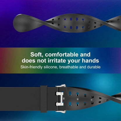 Rynx | For Apple Watch Series 9 45mm Bright Colorful Light Silicone Strap (Black)