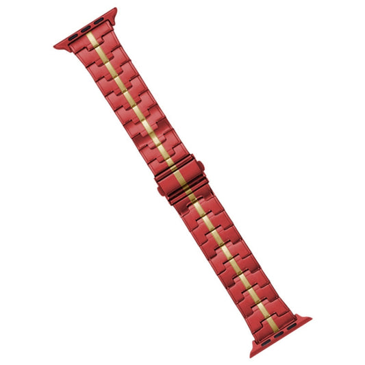 Rynx | For Apple Watch Series 7 41mm Stainless Steel Watch Band (Red Yellow)