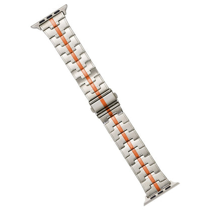 Rynx | For Apple Watch Series 3 38mm Stainless Steel Watch Band (Starlight Orange)