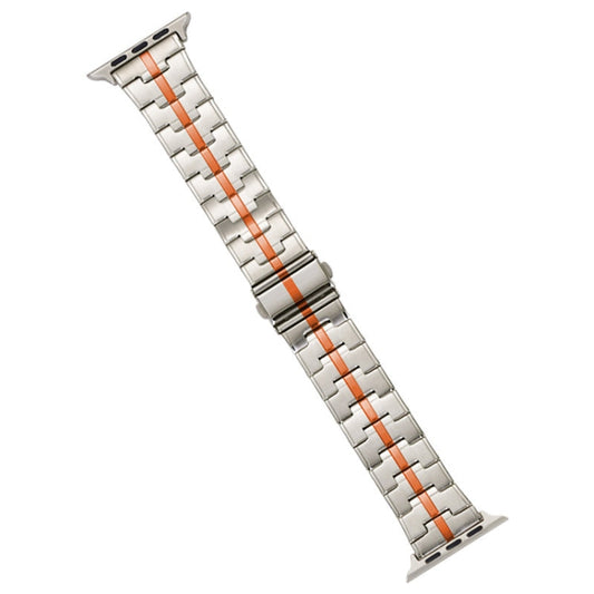 Rynx | For Apple Watch Series 3 38mm Stainless Steel Watch Band (Starlight Orange)