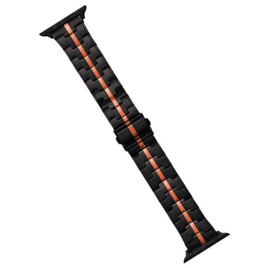 Rynx | For Apple Watch 42mm Stainless Steel Bracelet (Black Orange)