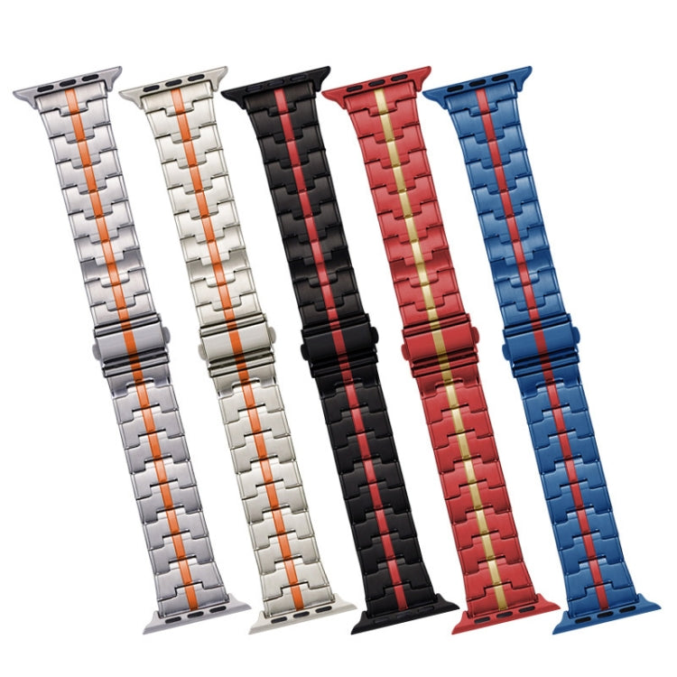 Rynx | For Apple Watch Series 3 38mm Stainless Steel Watch Band (Starlight Orange)
