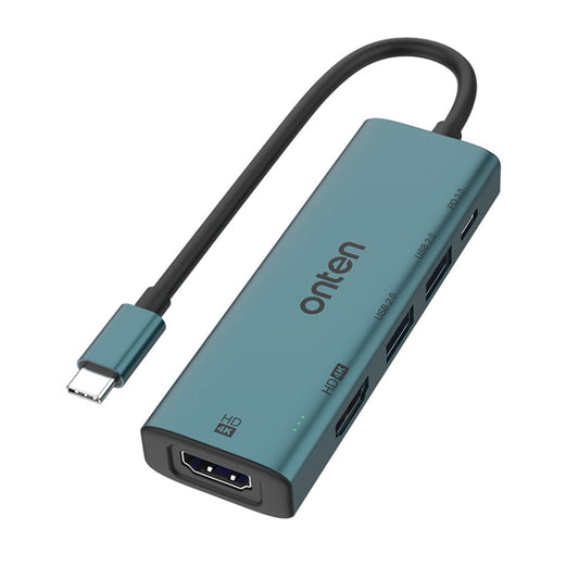 Rynx | Onten UC126 5 in 1 USB-C / Type-C to Dual HDMI + USB2.0 + PD3.0 Multi-Function HUB Docking Station