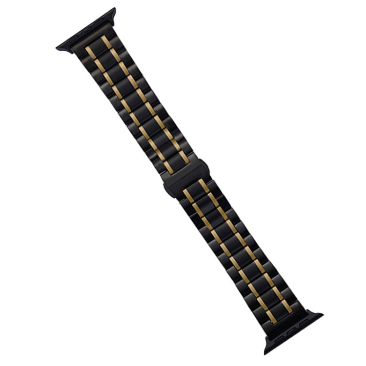 Rynx | For Apple Watch Series 9 45mm Five-Pearl Stainless Steel Band (Black Gold)