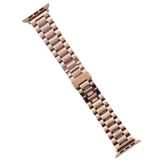 Rynx | For Apple Watch Series 9 45mm Five-Bead Stainless Steel Watch Band (Rose Gold)