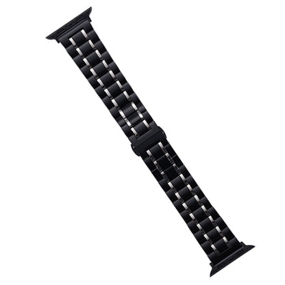Rynx | For Apple Watch Series 8 45mm Five-Bead Stainless Steel Bracelet (Black Silver)