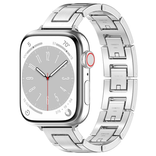Rynx | For Apple Watch Series 9 45mm H Slim Stainless Steel Watch Band (Silver)