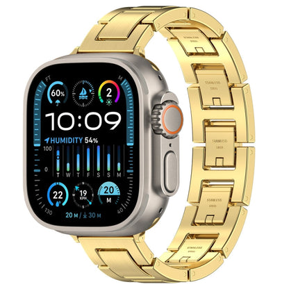 Rynx | For Apple Watch Ultra 49mm H Slim Stainless Steel Bracelet (Gold)