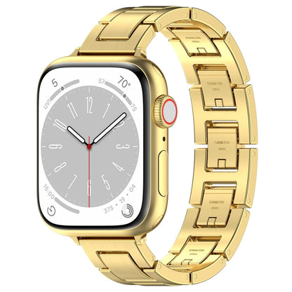 Rynx | For Apple Watch Series 8 45mm H Slim Stainless Steel Band (Gold)