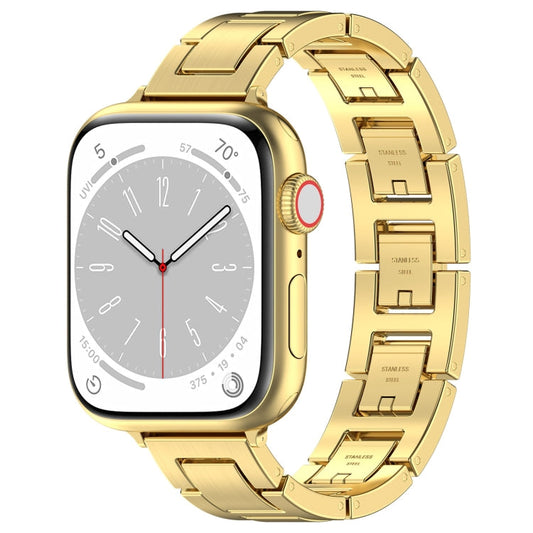 Rynx | For Apple Watch Series 8 45mm H Slim Stainless Steel Band (Gold)