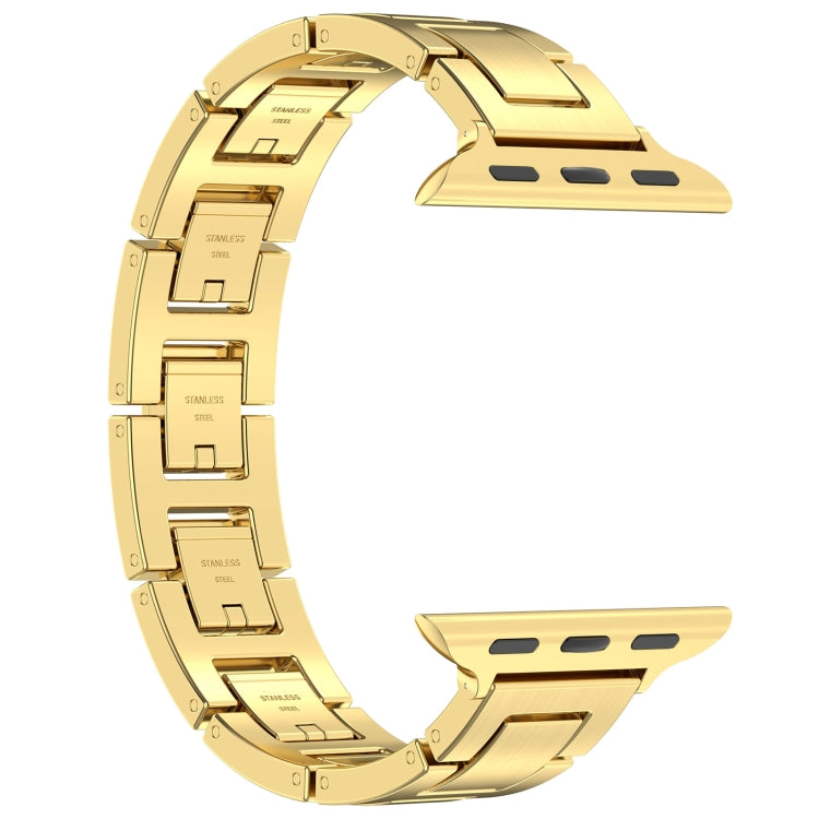 Rynx | For Apple Watch Series 8 45mm H Slim Stainless Steel Band (Gold)