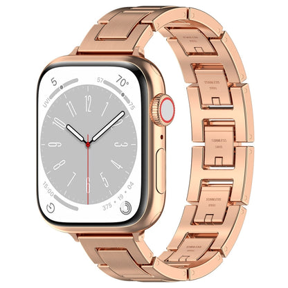 Rynx | For Apple Watch Series 8 45mm H Slim Stainless Steel Bracelet (Rose Gold)