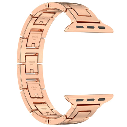 Rynx | For Apple Watch Series 8 45mm H Slim Stainless Steel Bracelet (Rose Gold)