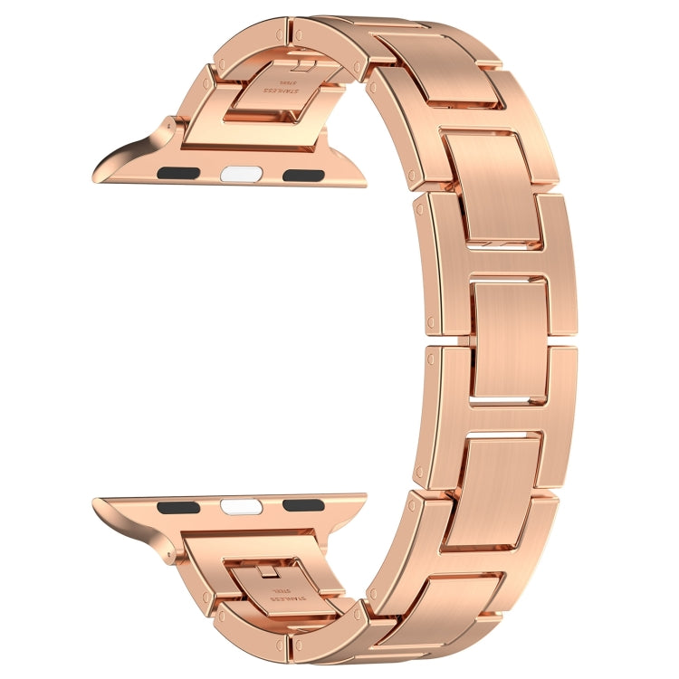 Rynx | For Apple Watch Series 8 45mm H Slim Stainless Steel Bracelet (Rose Gold)