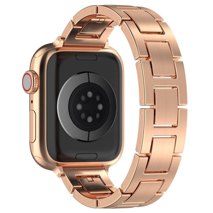 Rynx | For Apple Watch Series 8 45mm H Slim Stainless Steel Bracelet (Rose Gold)