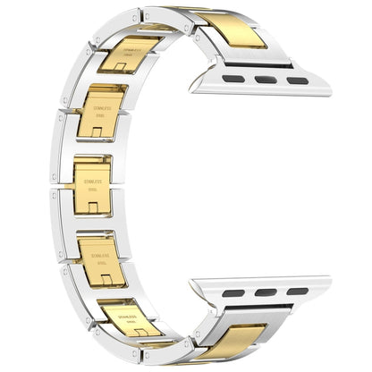 Rynx | For Apple Watch Series 5 40mm H Slim Stainless Steel Bracelet (Silver Gold)