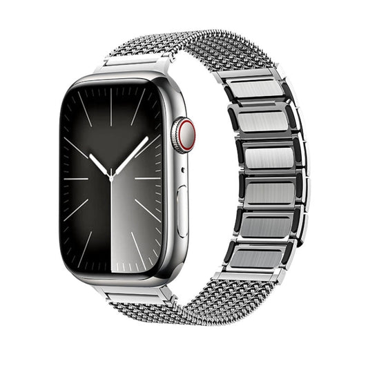 Rynx | For Apple Watch Series 3 42mm Magnetic Closure Braided Chain Stainless Steel Wristband (Silver)