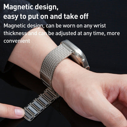 Rynx | For Apple Watch Series 3 42mm Magnetic Closure Braided Chain Stainless Steel Wristband (Silver)