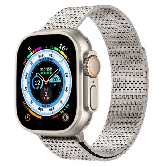 Rynx | For Apple Watch Series 8 45mm Milanese Loop Magnetic Closure Stainless Steel Band (Titanium Gold)