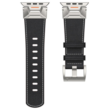 Rynx | For Apple Watch Series 9 45mm Mecha Style Leather Strap (Black Napa)