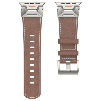 Rynx | For Apple Watch Series 9 45mm Mecha Style Leather Strap (Coffee Oil Wax)