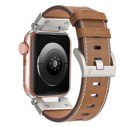 Rynx | For Apple Watch Series 3 42mm Mecha Style Leather Band (Dark Brown)