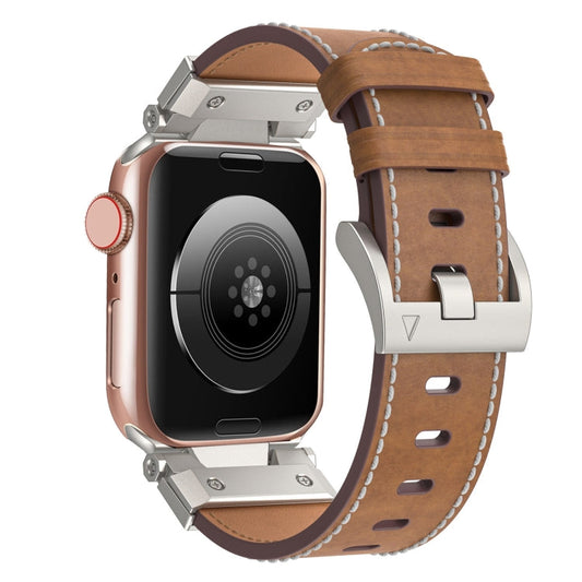 Rynx | For Apple Watch Series 3 42mm Mecha Style Leather Band (Dark Brown)