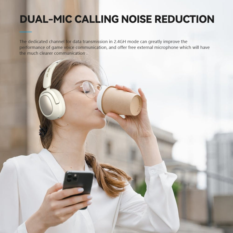 RYNX | Eking ANC Noise Canceling Wireless Gaming Low Latency Headband Wireless Bluetooth Headphones, With 2.4G(Black)