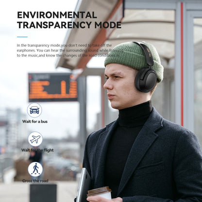 RYNX | Eking ANC Noise Canceling Wireless Gaming Low Latency Headband Wireless Bluetooth Headphones, With 2.4G(Black)