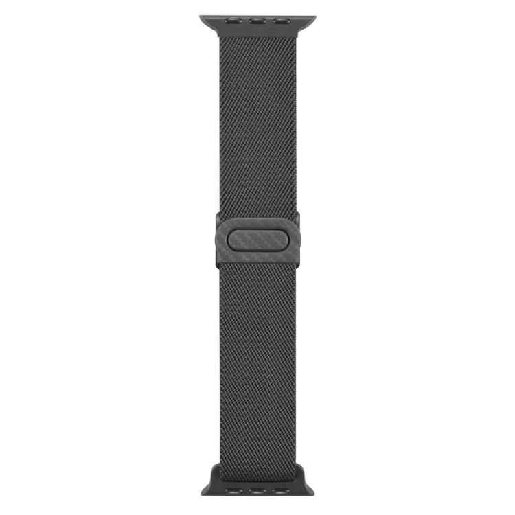Rynx | For Apple Watch SE 2023 44mm Carbon Fiber Texture Snap-Buckle Nylon Watch Band (Gray)