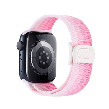 Rynx | For Apple Watch Series 9 45mm Carbon Fiber Texture Snap Closure Nylon Watch Band (Gradient Pink)