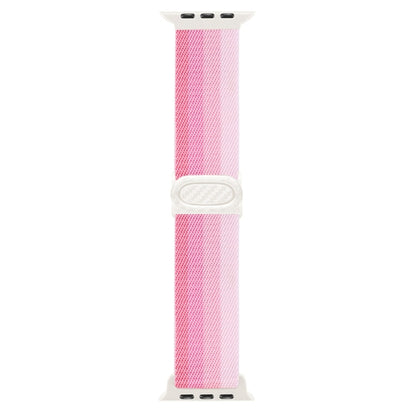 Rynx | For Apple Watch Series 9 45mm Carbon Fiber Texture Snap Closure Nylon Watch Band (Gradient Pink)