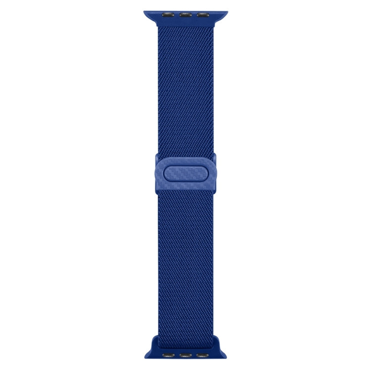 Rynx | For Apple Watch Series 9 45mm Carbon fiber texture Snap buckle Nylon watch band (Blue)