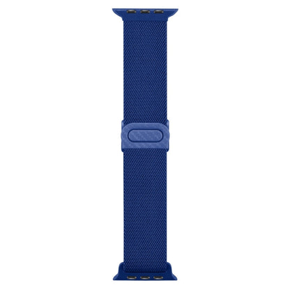 Rynx | For Apple Watch Series 9 45mm Carbon fiber texture Snap buckle Nylon watch band (Blue)
