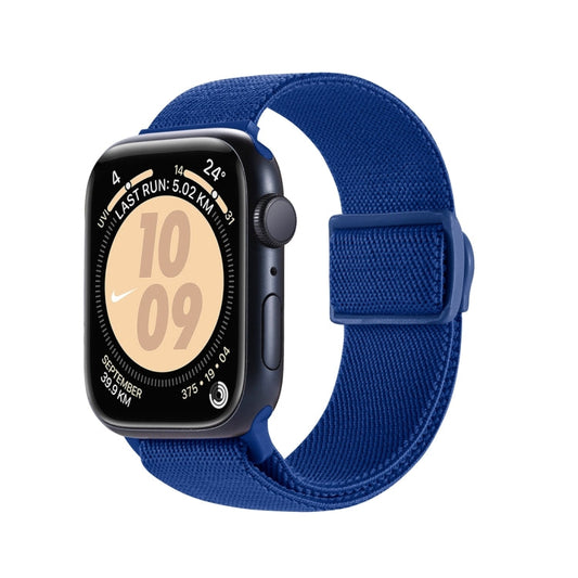 Rynx | For Apple Watch Series 9 45mm Carbon fiber texture Snap buckle Nylon watch band (Blue)