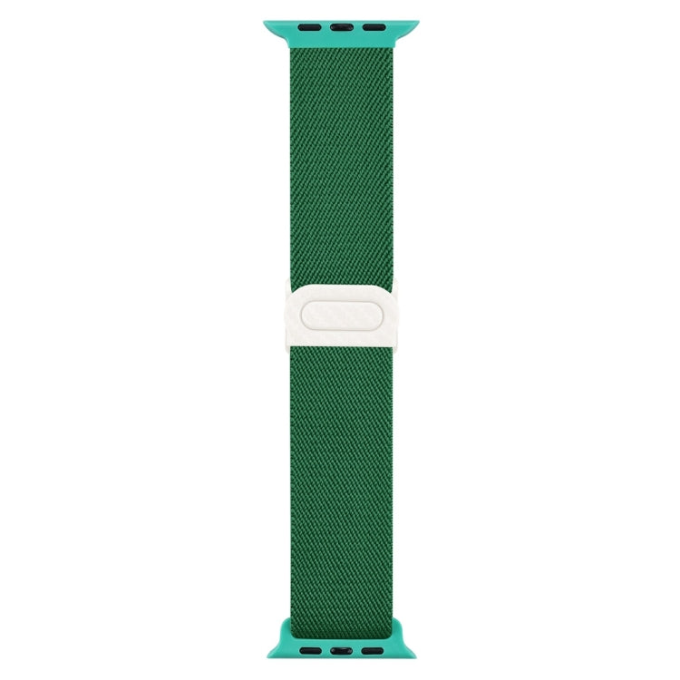 Rynx | For Apple Watch Series 9 45mm Carbon fiber texture Snap buckle Nylon watch band (Green)